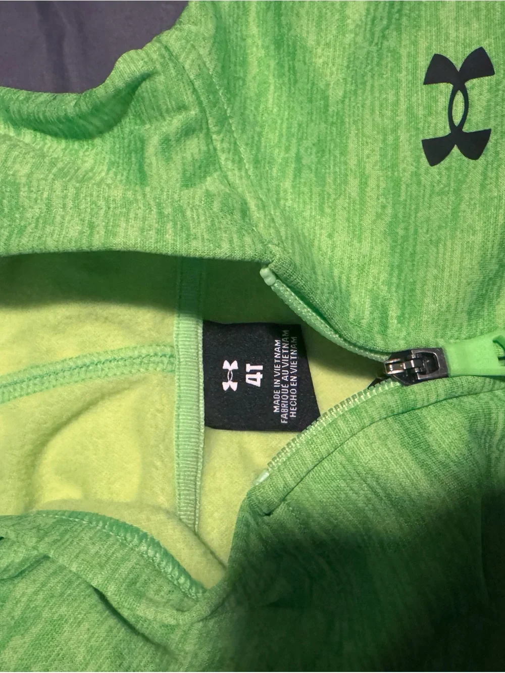 Under Armour Black & Neon Green Kids Zip Jacket and Joggers Set